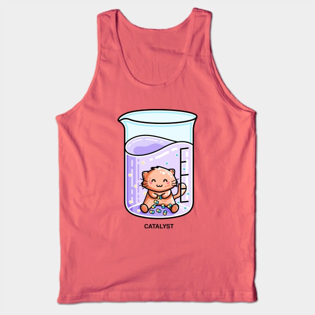 Catalyst Cute Chemistry Cat Pun Tank Top by freeves